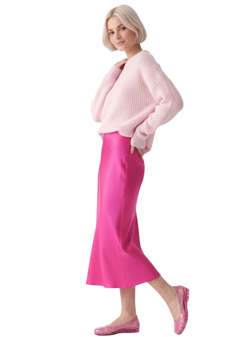 Anthropologie Tilda Slip Skirt Rose Pink